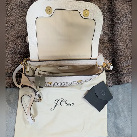 J. Crew White and Gold Crossbody Bag - Picture 4 of 7